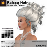 A&A Raissa Hair Greyscale Colors V2, elegant curly updo, low complexity