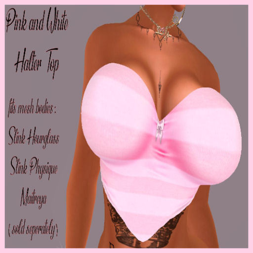 Pink & White Halter Slink Hourglass