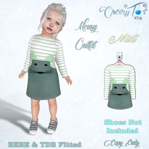 *Cherry Tot* BEBE/TDB FItted Mousy Outfit Mint