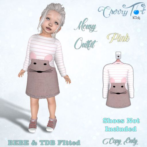 *Cherry Tot* BEBE/TDB FItted Mousy Outfit PInk