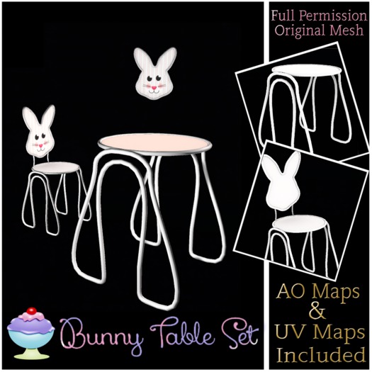 [Sherbert] Full perm Bunny Table Set (ADD TO UNPACK)