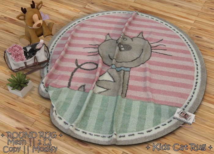 || When I'm Bored || Round Mesh Rug || Kids Cat Rug || 2LI