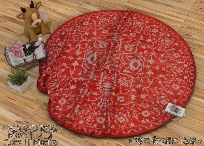 WIB - Round Mesh Rug - Red bright Rug