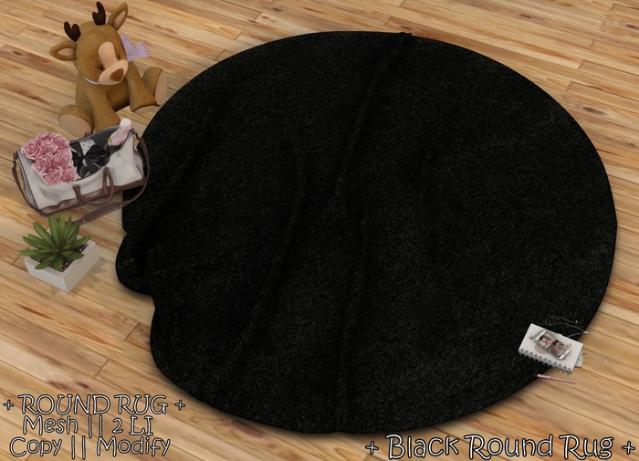 || When I'm Bored || Round Mesh Rug || Black Round Rug || 2 LI