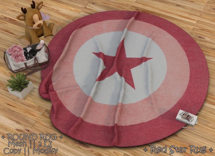 || When I'm Bored || Round Mesh Rug || Red Star Rug || 2 LI