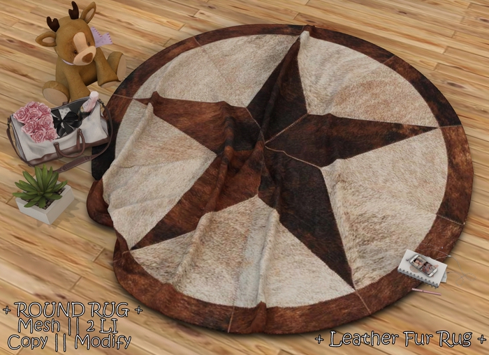 WIB - Round Mesh Rug - Leather Fur rug