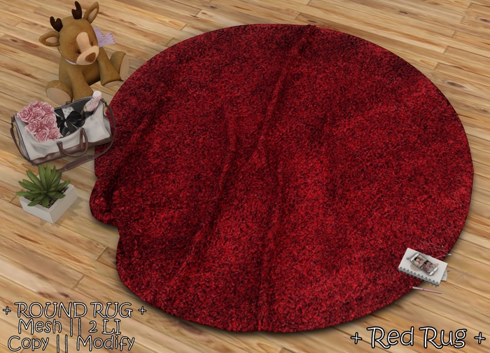 || When I'm Bored || Round Mesh Rug || Red Rug || 2 LI