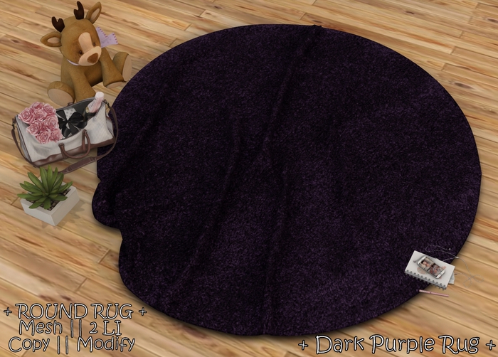 || When I'm Bored || Round Mesh Rug || Dark Purple Rug || 2 LI 
