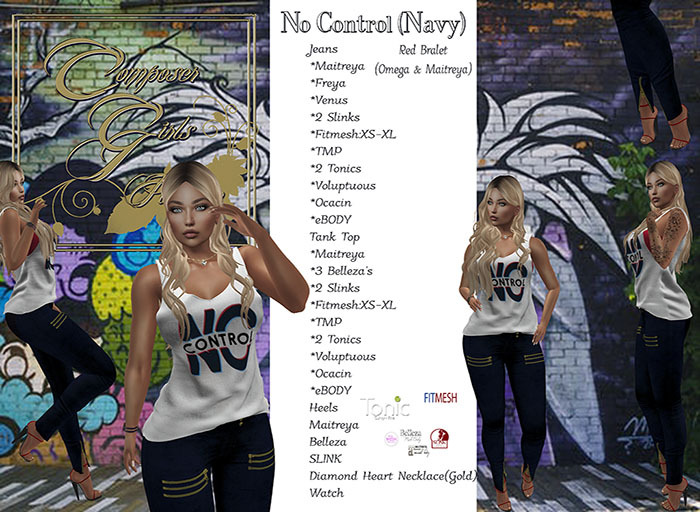 !CGF-*No Control Navy* Complete JEANS Outfit