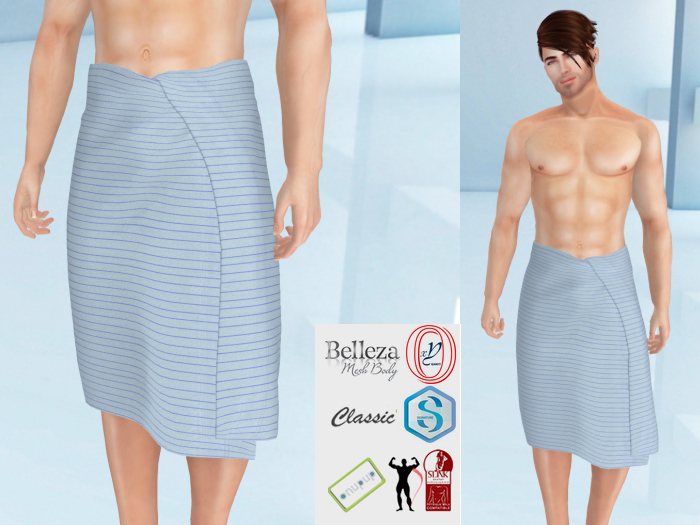Lovers : Towel : Men's Wrapped around towel : Striped Blue