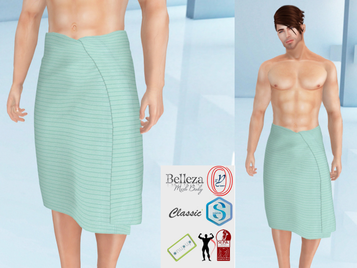 Lovers : Towel : Men's Wrapped around towel : Striped Green