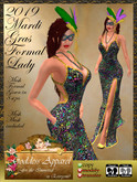 *Goddess* 2019 Mardi Gras Lady Formal Mesh Gown