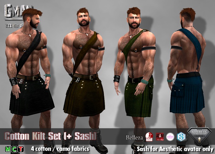 [GMan] KT - Cotton Kilt Set  for Aesthetic  (box)