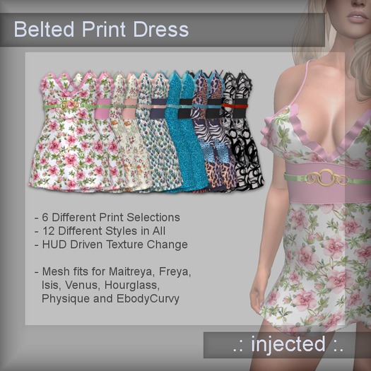 .: injected :. - Belted Print Mini Dress - 12 styles w/ HUD 