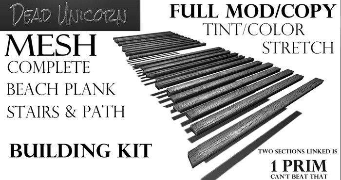 DEAD UNICORN - ADD ME TO UNPACK - BEACH PLANK BUILDING KIT