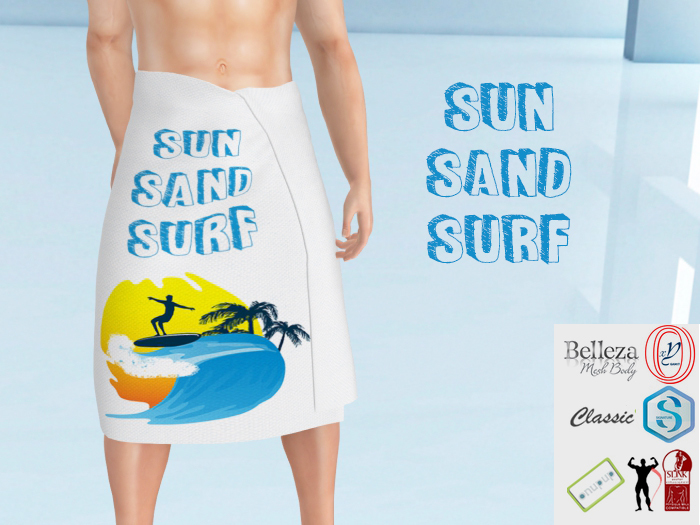 Lovers : Towel : Men's wrapped around towel : sun sand surf