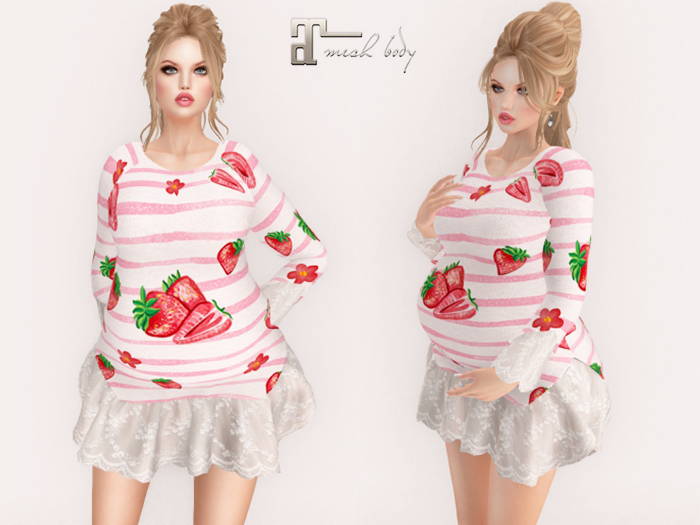 Lovers : Maternity : Lace : Strawberry Dress with lovely lace