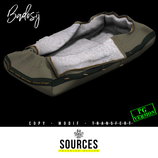 "BADOSIJ" Sleeping Bag for Single/Couple BEIGE by "Sources" (5 Inner Textures Incl.) PG - MESH - AddMe - PROPS - Copy
