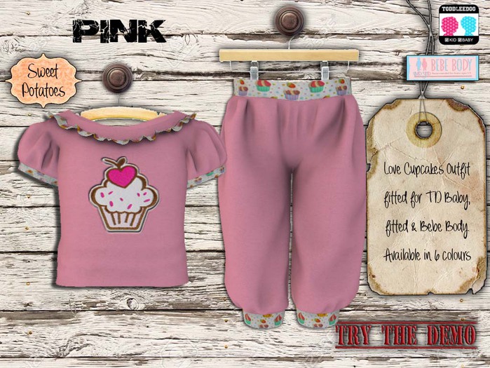 < SP > Love Cupcakes Outfit for TD/BEBE - Pink