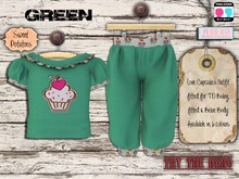 < SP > Love Cupcakes Outfit for TD/BEBE - Green