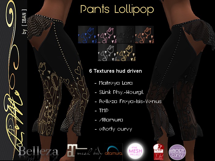 [ IBAN ] //155 MESH PANTS LOLLIPOP wHUD MAITREYA SLINK BELLAZA eBODY ALTAMURA