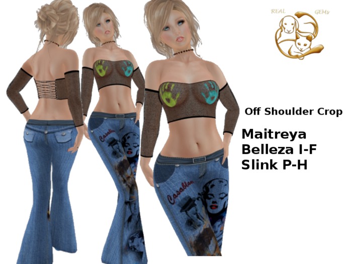 [RG] Handprints Off Shoulder Crop Top Demo (Box)