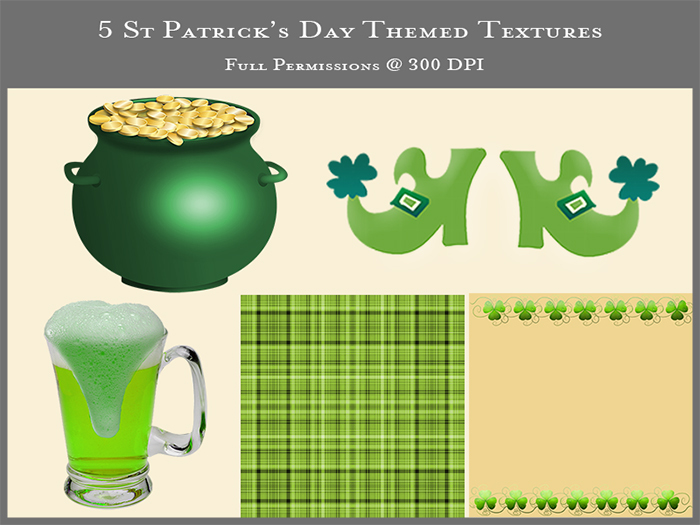 St Patrick's Day Themed Textures - Full Perm - 5 pcs