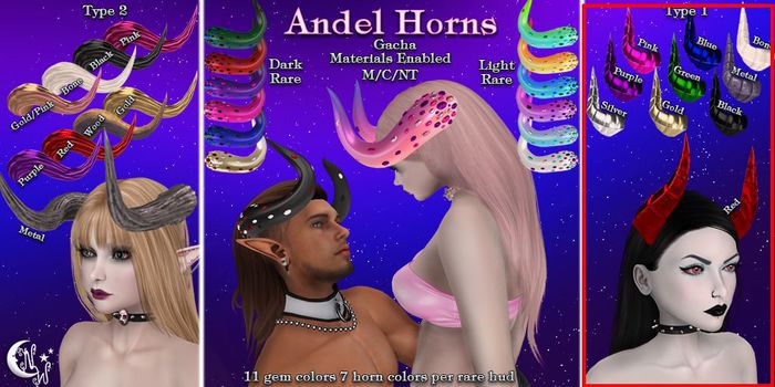 *NW* Andel Horns - Type 2 - Gold