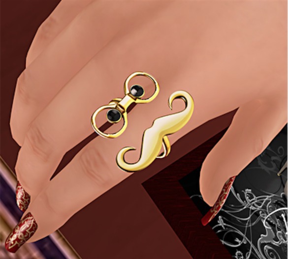 LUXE. - Dainty Ring-Mustache RARE 