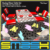 SMASH - Racing Diner Table Set (Red Stripes) BOXED