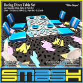 SMASH - Racing Diner Table Set (Blue Stripes)