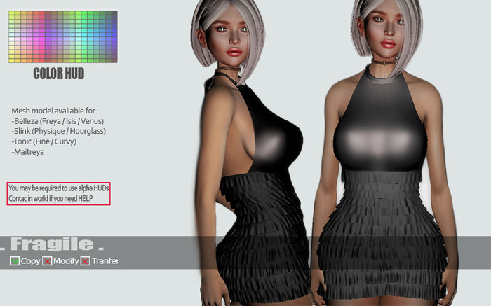 .Fragile. Casual ruffled dress HUD color palette (add me)