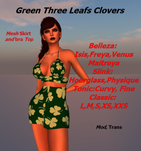 Green Three Leaf Clovers