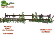 Lady's Garden - Rustic fence 2-3 Prim