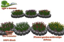 Lady's Garden - Flower garden with tulips 5 Prim