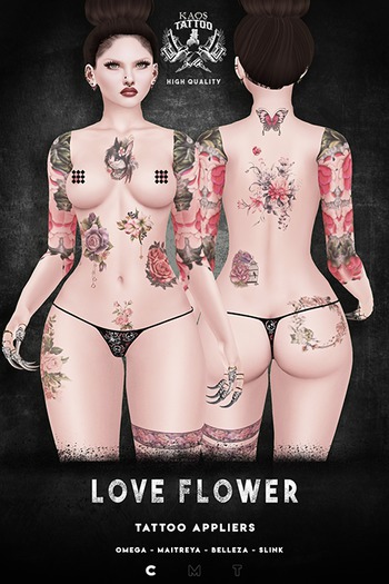 KAOS LOVE FLOWER TATTOO