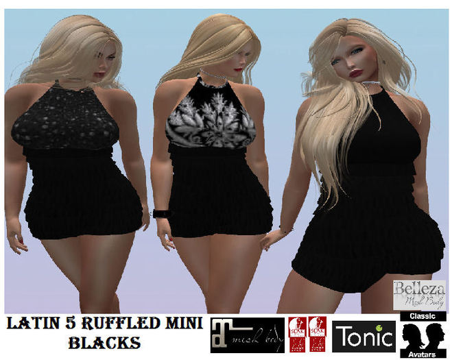 *MM* Ruffled Mini Dress Latin 5 - Blacks