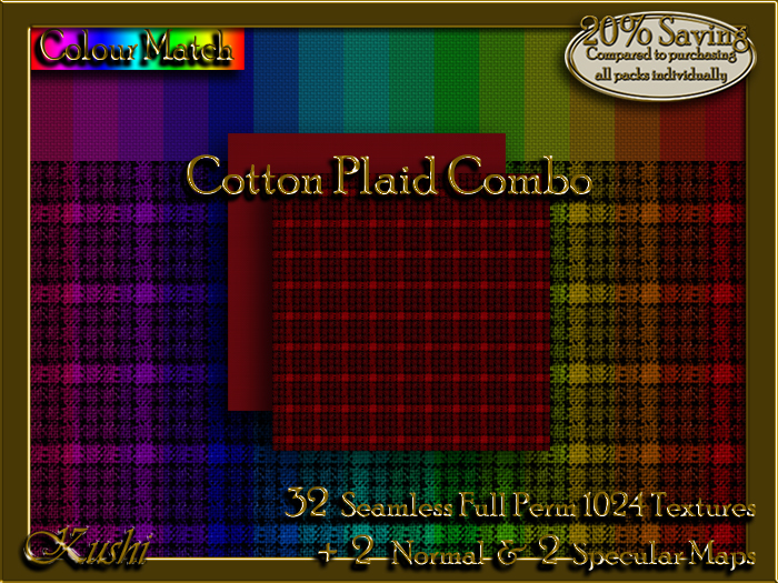 !Kushi! CottonPlaidCOMBO Textures -WearToUnpack