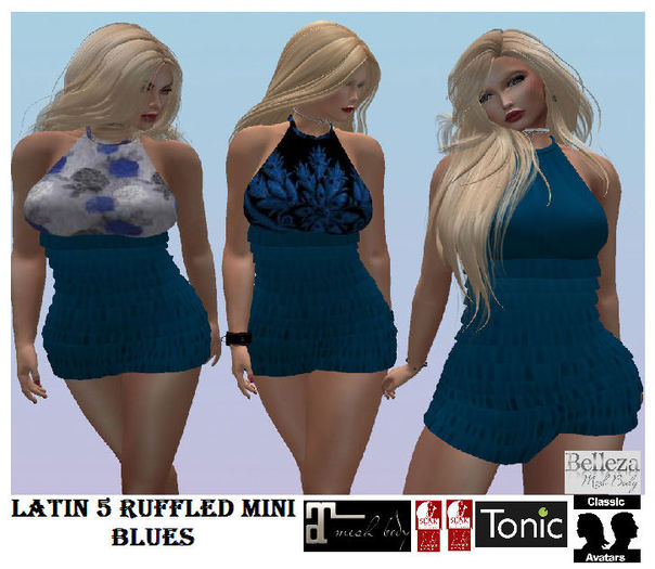 *MM* Ruffled Mini Dress Latin 5 - Blues