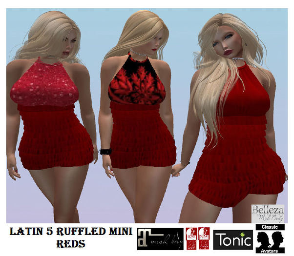 *MM* Ruffled Mini Dress Latin 5 - Reds