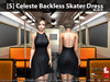 s celeste backless skater dress black pic