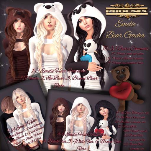 :::Phoenix::: 4. Emelie Hair - Black Fur Fatpack (boxed) RARE
