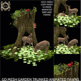 GD MESH GARDEN SCENE TRUNKED ANIMATED FAWNS