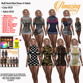 AmAzInG CrEaTiOnS Roll Neck Mini Dress 8 Fabric