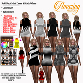 AmAzInG CrEaTiOnS Roll Neck Mini Dress 8 Black White