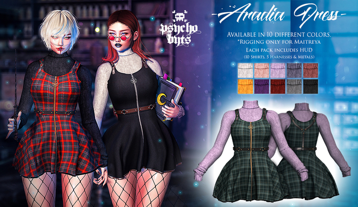 .{PSYCHO:Byts}. Aradia Dress - TartanGreen