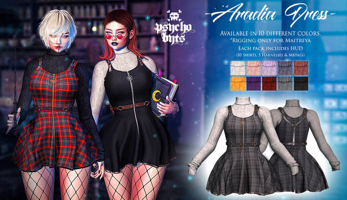 .{PSYCHO:Byts}. Aradia Dress - TartanGrey