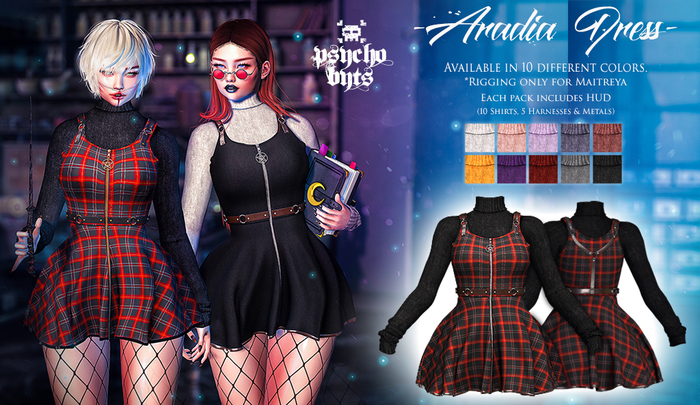 .{PSYCHO:Byts}. Aradia Dress - TartanRed