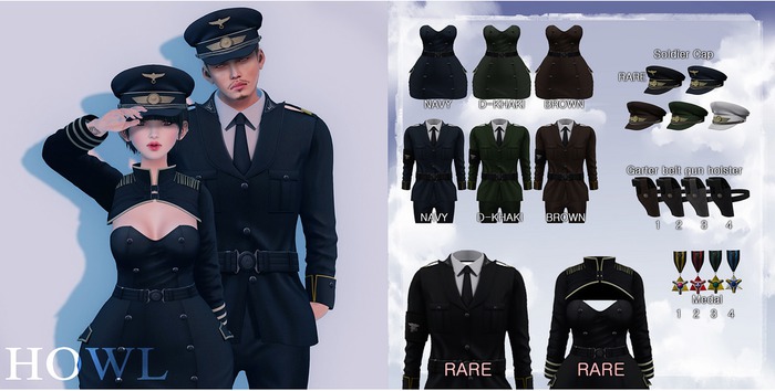 Howl - Military uniforms Female[S] BROWN