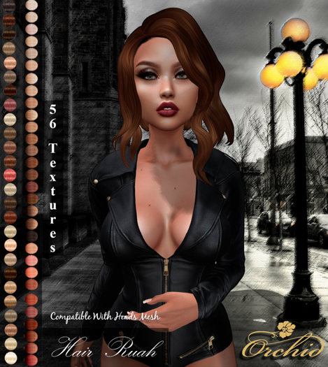 Hair Ruah HUD *ORCHID*(Wear me)